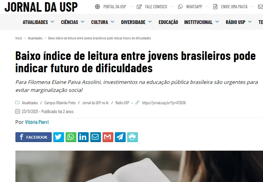 Baixo índice de leitura